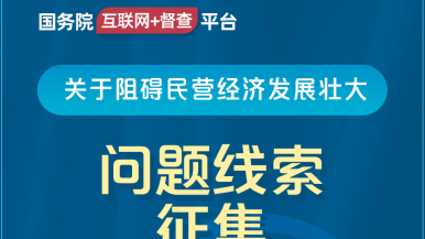 妇女骚逼免费视频国务院“互联网+督查”平台公开征集阻碍民营经济发展壮大问题线索